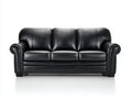Canapé 3 places - Cuir - 217x96x89 cm - Noir - Style classique