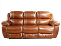 Canapé 3 places - Cuir - 228x105x103 cm - Marron caramel - Style contemporain