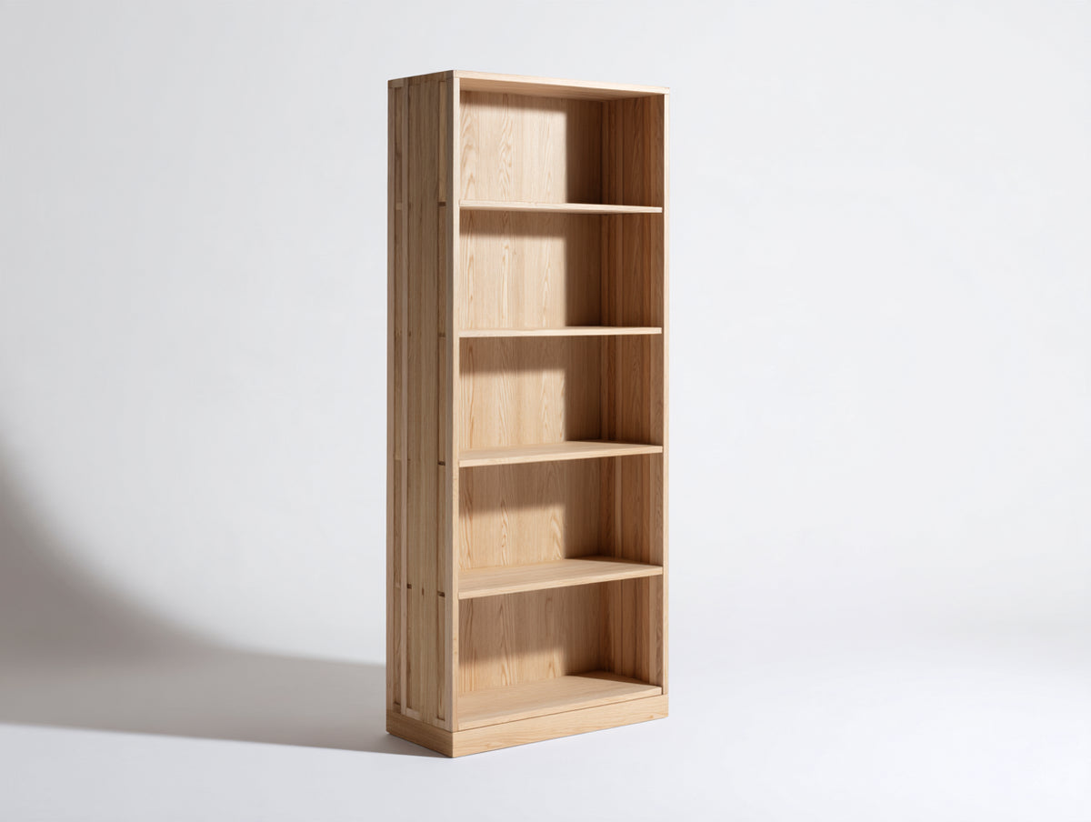 Bibliothèque - Bois - 78x34x184 cm - Bois naturel clair - Style scandinave