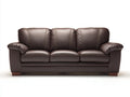 Canapé 3 places - cuir - 224x96x91 cm - brun chocolat - style classique
