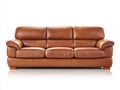 Canapé 3 places - Cuir - 221x99x89 cm - Marron caramel - Style moderne