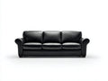 Canapé 3 places - Cuir - 216x93x86 cm - Noir - Style classique
