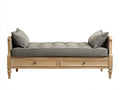 Canapé lit - Bois-Tissu - 206x86x78 cm - Gris-Bois naturel - Style classique