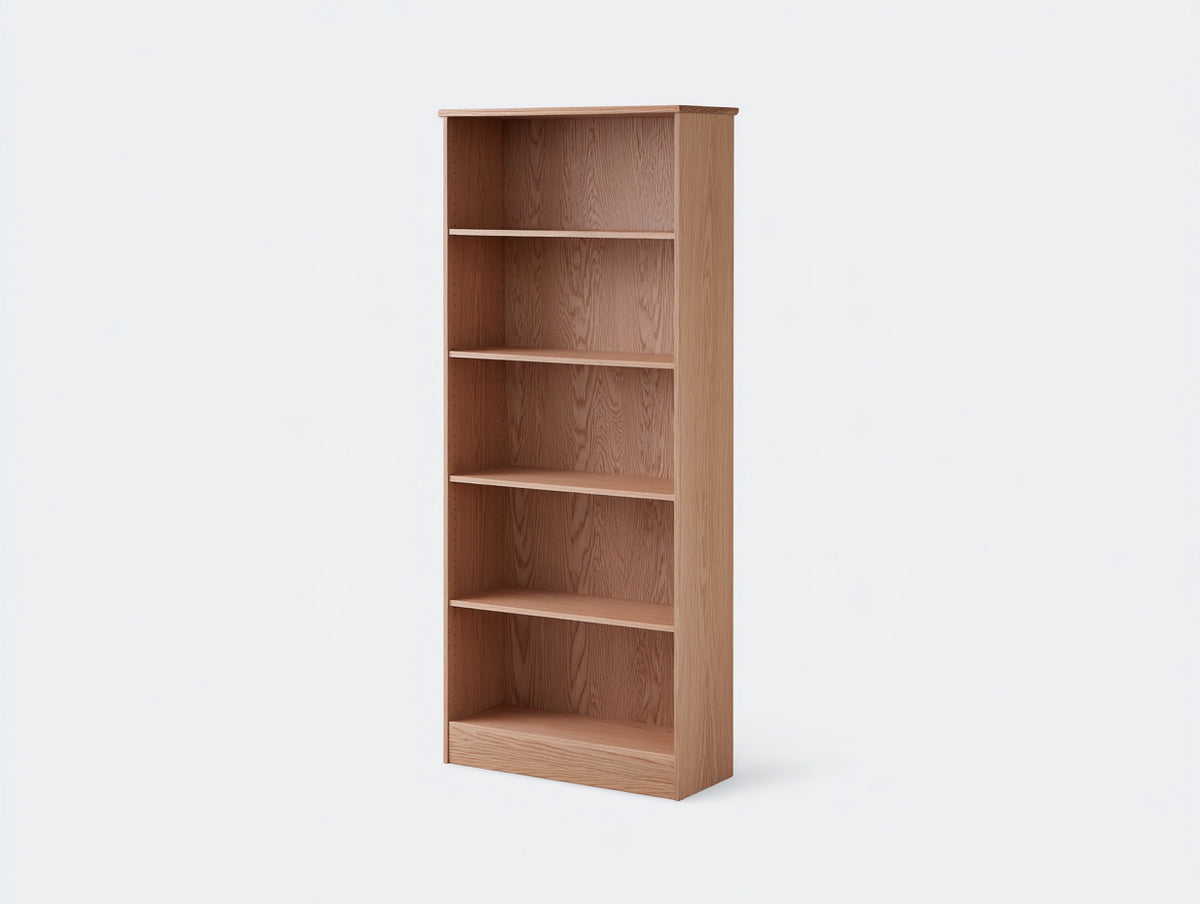 Bibliothèque - Bois - 82x32x188 cm - Chêne naturel - Style classique