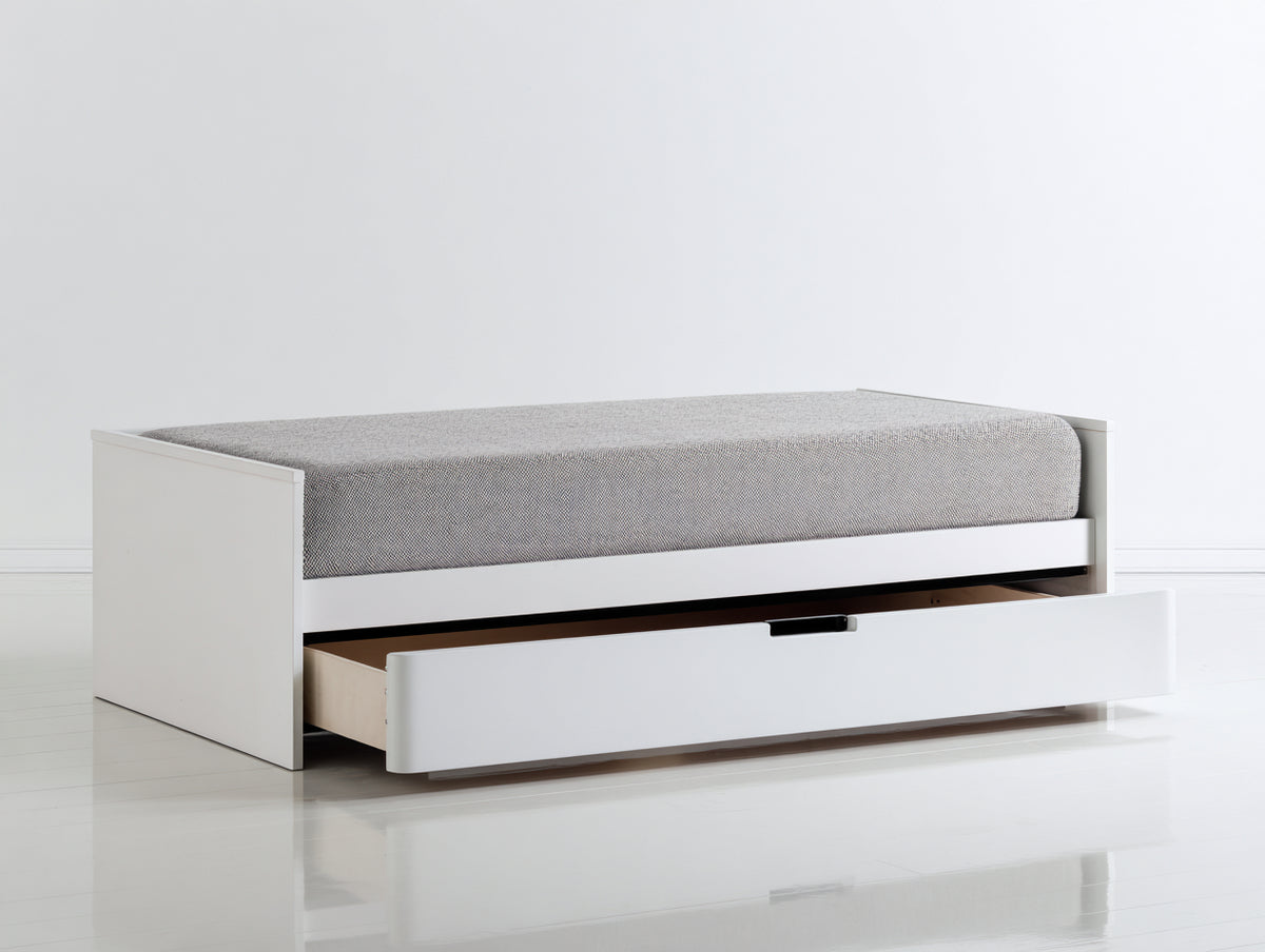 Canapé lit - Bois - 202x95x70 cm - Blanc - Style moderne