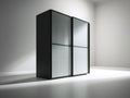 Armoire-Bois-Verre-175 x 60 x 210 cm-Noir-Style moderne à portes coulissantes