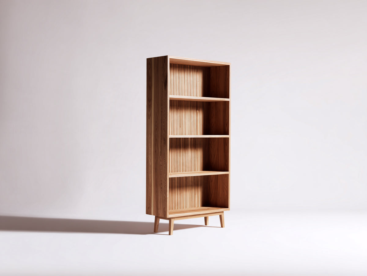 Bibliothèque - Bois - 76x34x176 cm - Bois naturel - Style scandinave