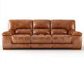 Canapé 3 places - Cuir - 224x101x96 cm - Marron caramel - Style contemporain