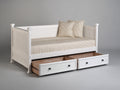 Canapé lit - Bois - 205x96x92 cm - Blanc - Style champêtre
